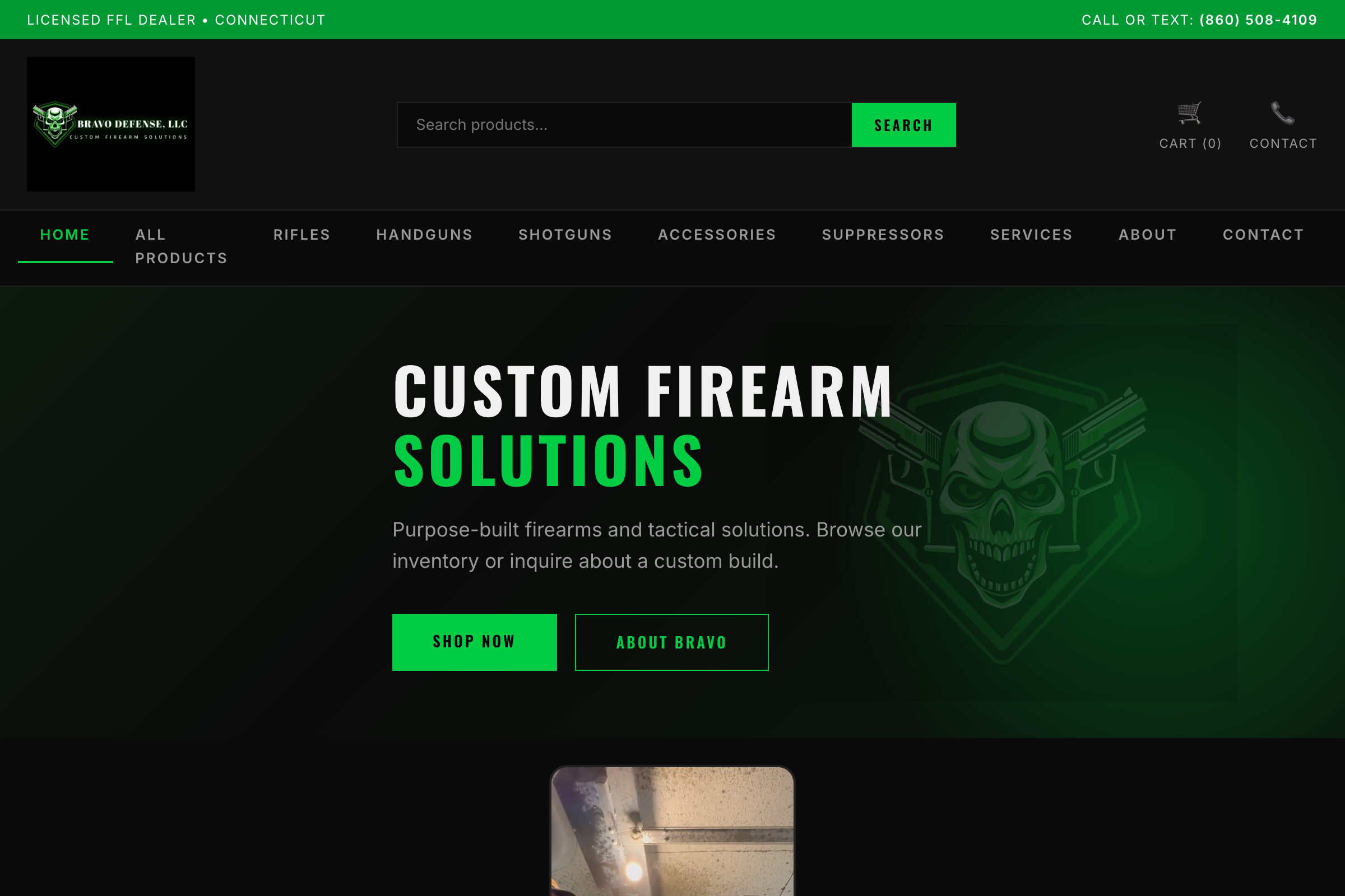 CT Gun website - desktop view