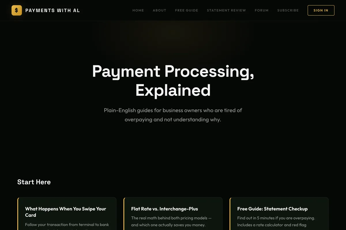 Payments With Al website